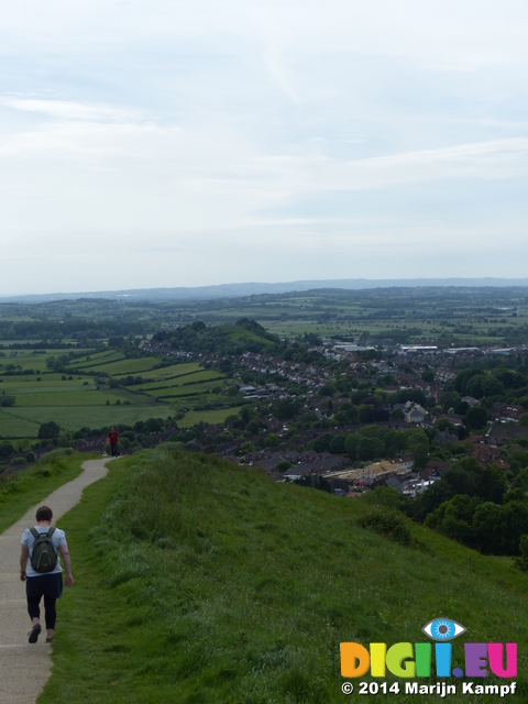 FZ005548 Jenni walking down from Glastonbury tor